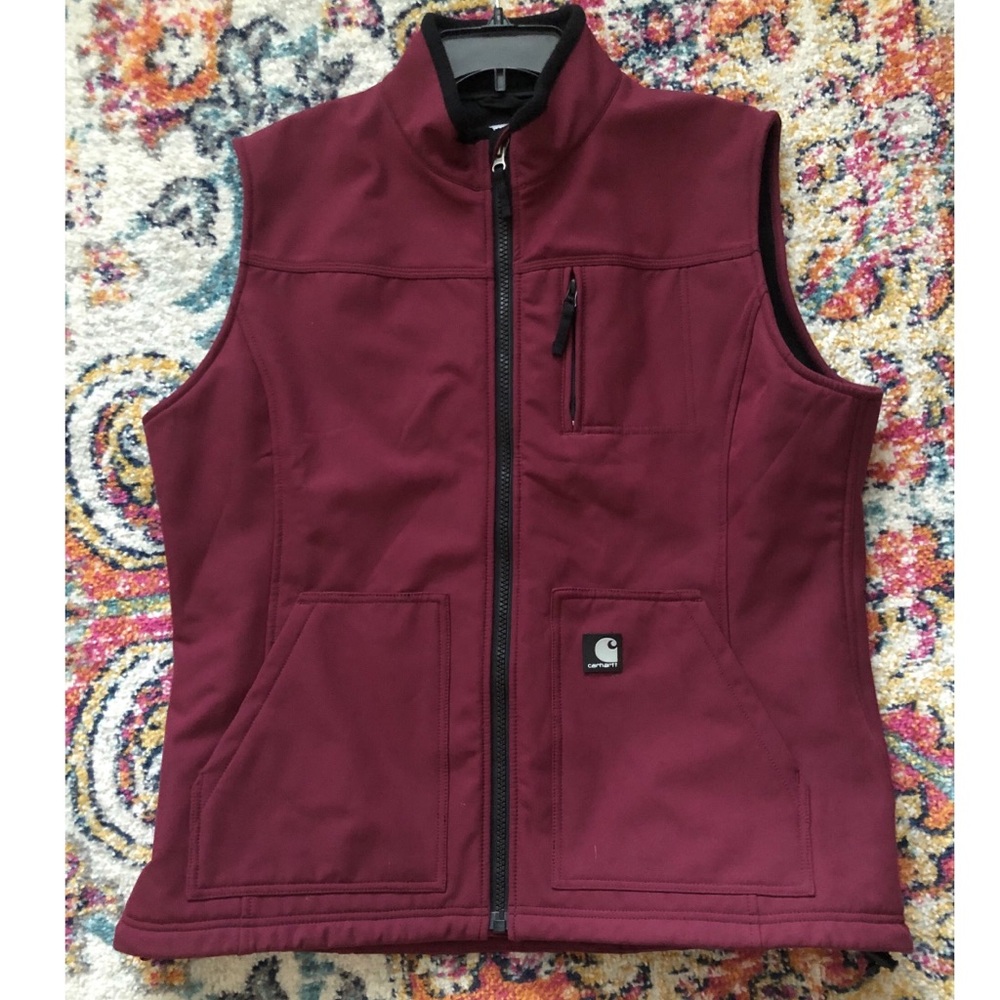 Carhartt Womens burgundy soft shell vest size 2XL
